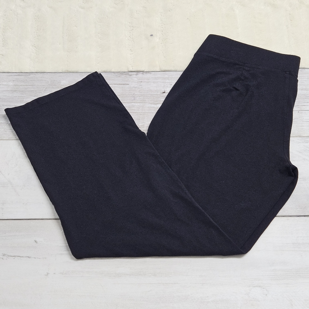 Eileen Fisher Pull On Pants Elastic Waist Straight Leg No Pocket Size MP Casual
